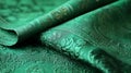 Intricate Green Fabric with Ornate Pattern Design Royalty Free Stock Photo