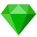 Emerald green gem vector icon Royalty Free Stock Photo