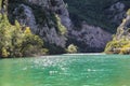 Emerald green glitteringwaters of the Cetina