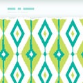 Emerald green ikat diamonds horizontal torn