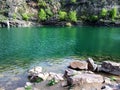 Emerald green lake quarry pond