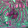 Emerald green and magenta random fractal pattern, abstract 3d background. 3d rendering, 3d illustration