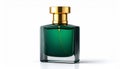 Emerald Green Perfume Bottle with Gold Cap Royalty Free Stock Photo
