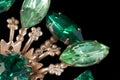 Emerald green vintage brooch