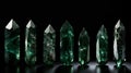 Emerald-inspired Gothic Precision: 5 Jade-cut Diamonds In A Row