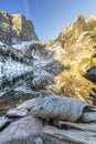 Emerald lake Driftwood Royalty Free Stock Photo