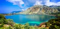 Emerald lake Kournas in Crete island,Greece. Royalty Free Stock Photo