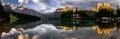 Emerald Lake lodge Yoho Panorama Reflection sunset