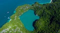 Emerald Lake or Talay Nai in Koh Mae Koh Island, Beautiful nature landscape green sea in the middle of mountain, Ecosystem and Royalty Free Stock Photo