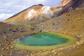 Emerald Lake on the Tongariro Alpine Crossing across the volcanic National Park, New Zealand. Royalty Free Stock Photo