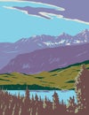 Emerald Lake in Yoho National Park in British Columbia Canada WPA Poster Art