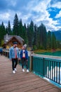 Emerald Lake,Yoho National Park in Canada, Emerald Lake and Tea House, Near Field, British Columbia, Yoho National Park