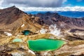 Emerald lakes on Tongariro Alpine Crossing Track, Tongariro National Park Royalty Free Stock Photo