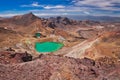 Emerald lakes on Tongariro Crossing track, one of the most beautiful trekking routes in New Zealand Royalty Free Stock Photo