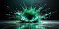 Emerald liquid vortex an abstract study of dynamic fluid motion and energy. Generative AI Royalty Free Stock Photo