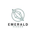 Emerald Logo, Gemstone Vector, Luxurious Premium Vintage Retro Elegant Design, Diamond Jewelry Icon, Symbol Illustration