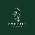 Emerald Logo, Gemstone Vector, Luxurious Premium Vintage Retro Elegant Design, Diamond Jewelry Icon, Symbol Illustration