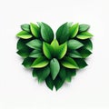 Emerald Love, Leaves Creating a Heart, Generative AI