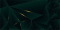 Emerald Luxury Gold Background. 3D Abstract Polygonal Sparkling