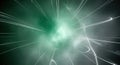 Emerald Nebula Burst: Luminous Lines in Abstract Space Royalty Free Stock Photo