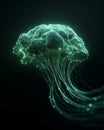 Emerald Neural Core Formed From Flowing Data Streams Royalty Free Stock Photo