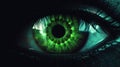 Emerald Night Gaze: Enigmatic Green Glowing Eyes