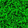 Emerald pattern of triangles, hexagons, squares. Lime, green, black colors Royalty Free Stock Photo