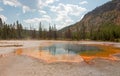 Emerald Pool hot spring in the Black Sand Geyser Basin in Yellowstone National Park in Wyoming USA Royalty Free Stock Photo