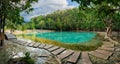 Emerald Pool is unseen pool in mangrove forest at Krabi in Thailand