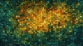 Emerald Radiance: Abstract Rectangular Mosaic with Dark Green to Gold Color Gradient