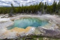 Emerald Spring at hot volcanic pool in Yellowstone National Park Royalty Free Stock Photo