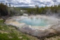 Emerald Spring at hot volcanic pool in Yellowstone Royalty Free Stock Photo