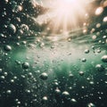 California\'s Clear Green Ocean Unveils Bubbles and Bokeh in an Underwater Wonderland. Generative ai for illustrations