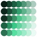 Emerald to mint dot gradient. Array of green shades. Soothing pattern design. Vector illustration. EPS 10.