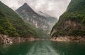 Emerald water in Dawu gorge on Daning River, Wuchan, China