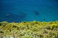 Emerald water of the South China Sea near the resort of Da Nang, Central Vietnam, green  coast bathed by a transparent and Royalty Free Stock Photo