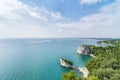 Emerald waters of Adriatic Sea coast near Gulf of Trieste