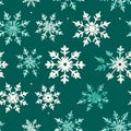 Emerald Winter Snowflake Pattern