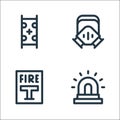 Emergencies line icons. linear set. quality vector line set such as siren, fire alarm, gas mask