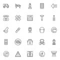 Emergencies outline icons set