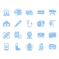 Emergencies related icon and symbol set