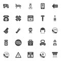 Emergencies vector icons set