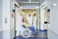 Emergency admission hospital doctor wheelchair team personnel