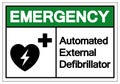 Emergency AED Automated External Defibrillator Symbol Sign, Vector Illustration, Isolate On White Background Label .EPS10