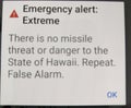 Emergency Alert: Extreme on Cellphone