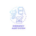 Emergency alert system blue gradient concept icon