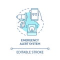 Emergency alert system turquoise concept icon