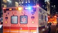 Emergency Ambulance car in New York - NEW YORK, USA - DECEMBER Royalty Free Stock Photo