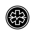 Emergency ambulance hospital sign glyph icon vector illustration Royalty Free Stock Photo