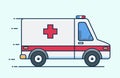 Emergency ambulance vector illustration. Medical vehicle. Ambulance car in flat style